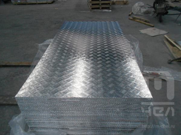Лист алюминиевый рифленый 5мм сплав АМг2нр EN AW-5754 H114 / H244 GALAXY
